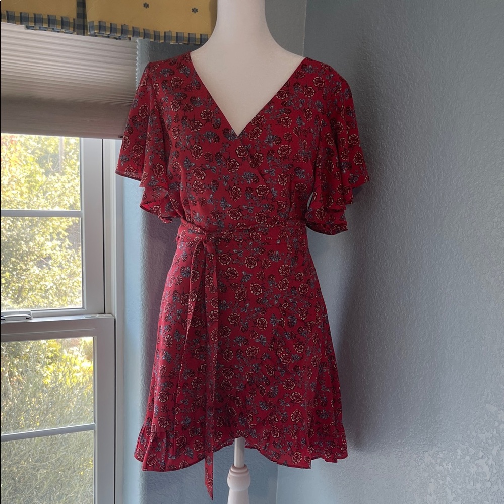 Jack by BB Dakota Red Floral Mini Dress
